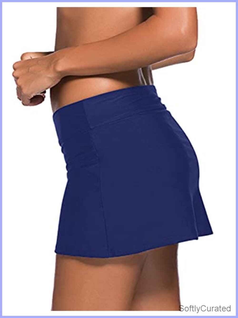 Women's Swim Skirt Bikini Bottom with Briefs Mid Rise Athletic Skort